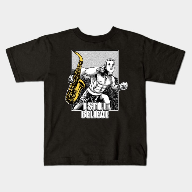 Sax Man Kids T-Shirt by theyoiy
